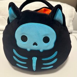 Black and Blue Skull Plush Bag